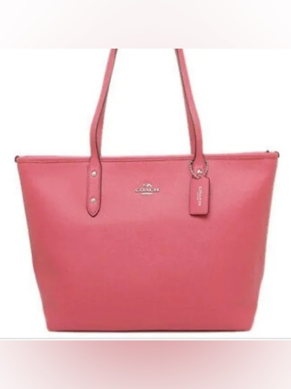 Coach Coral Pink Leather Tote with Hang Tag
